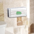 thumbnail image 1 of Funda para caja de pañuelos, soporte para papel de servilleta, soporte para colgar en la pared transparente para armario, dormitorio, baño, Wo Blanco BLESIY Sostenedor del tejido, 1 of 8