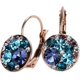 thumbnail image 1 of Pendientes para mujer, elegantes pendientes de cristal austriaco, pendientes de aro colgantes coloridos con base chapada en oro rosa o rodio, materiales de primera calidad, be, 1 of 3