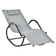 thumbnail image 1 of Outsunny Zero Gravity Rocking Lounge Chair, Patio Rocker w/ Removable Pillow, Recliner Seat for Indoor & Outdoor, Breathable Texteline, Grey, 1 of 10