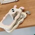 thumbnail image 3 of for iPhone Case,Cute 3D Bunny Shape Frame with Make Up Mirror Camera Lens Protection Soft Shockproof Phone Case (Pink,iPhone 13 Pro Max), 3 of 5