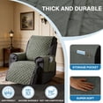 thumbnail image 2 of Behome Recliner Chair Covers, Non Slip Covers for Recliner Chair with Pocket, Recliner Couch Slipcover Furniture Protector with Elastic Straps for Kids((Dark Gray, 25"), 2 of 6