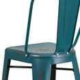thumbnail image 3 of Commercial Grade 4 Pack 30" High Distressed Kelly Blue-Teal Metal Indoor-Outdoor Barstool with Back, 3 of 9