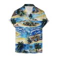 thumbnail image 2 of Playeras Camisa para hombre Camisa de playa de manga corta holgada informal (Blue, XL), 2 of 4