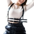 thumbnail image 2 of Arnés de cuerpo de material cuero para mujer, correas con hebilla , cinturones de cinturo Punk, Harajuku (negro) Yuyangstore corsé cinturón, 2 of 8