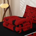 thumbnail image 5 of Homewish Simple Halloween Bat Zipper Twin Comforter Sets with Fitted Sheet and 2 Pillowcases,Tiny Bow Print Zipper Bedding Set,Red Black,Black Reversible,4 Pieces, 5 of 7