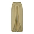 thumbnail image 4 of Lroveb Wide Leg Pants for Women, Womens High Waisted Culottes Palazzo Pants, Pants Yoga Hippie Boho Beach Plus Size Gold, 4 of 5