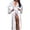 White, variant on GDREDA Valentine Day Lingerie for Women Sexy Long Silk Kimono Dressing Gown Lace Lingerie Bath Robe Black,S