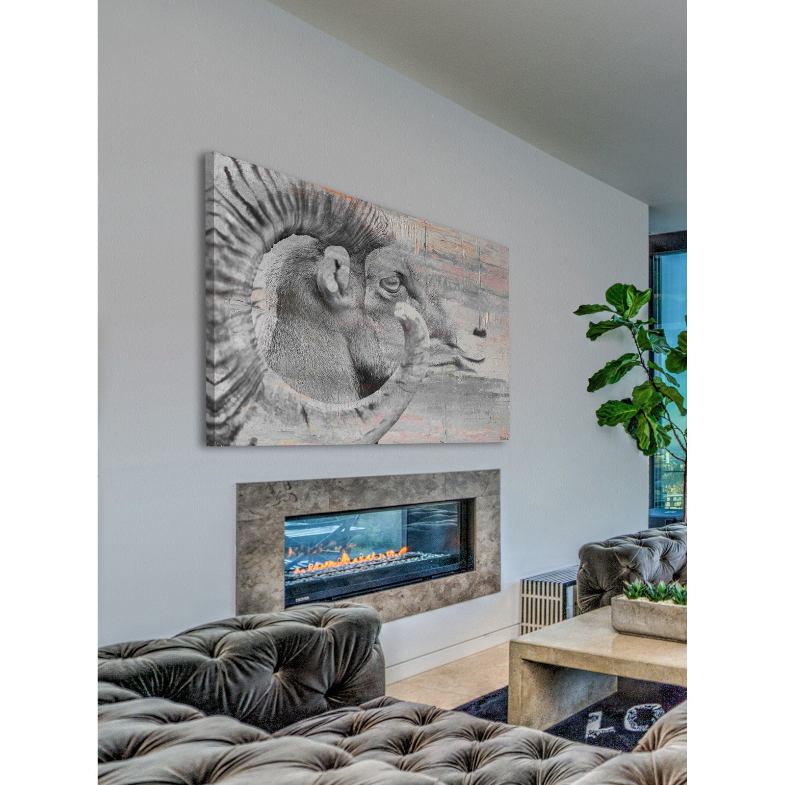 "Eye of Ram" Painting Print on Wrapped Canvas