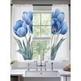 thumbnail image 2 of Blue Spring Floral Sheer Curtains 72 Inch Length 2 Panels Set, Wildflower Garden Botanical Voile Window Treatment Rod Pocket Curtains Sheers Drapes for Bedroom/Living Room/Kitchen 52"x72"x2, 2 of 7