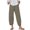 Khaki, variant on Lmnyox Loose Casual Capris for Women Baggy Wide Leg Elastic Waist Capri Pants Summer Cropped Trousers with Pocket