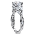 thumbnail image 3 of Oryn Jewel 1.9 Ct Twisted Vine Cushion Cut Diamond Ring - Solitaire Lab Created Design with Accent Stones Rings for Her - 14K White Gold Over Jewelry for Women’s Weddings and Engagements, 3 of 6