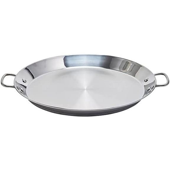 Garcima 16-inch Stainless Flat Bottom Paella Pan, 40cm