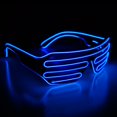 thumbnail image 3 of Light Up Flashing Shutter Neon Rave Glasses El Wire LED Sunglasses Voice Activated Glow DJ Costumes for 80s, EDM, Party, 3 of 5