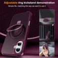 thumbnail image 4 of Allytechgroup iPhone 16 Plus Case Magnetic, Compatible with Magsafe & Car Mount Adjustable Stand Ring Holder Heavy Duty Shockproof Anti-Scratch Matte Phone Case for iPhone 16 Plus, Winered, 4 of 8