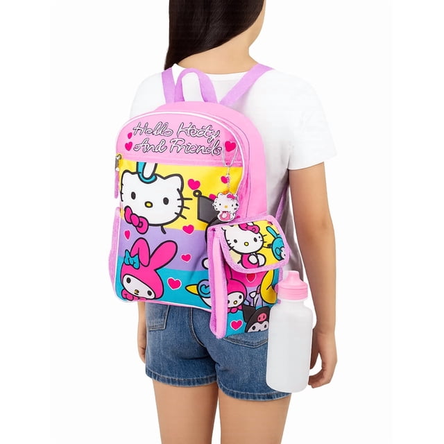 Set Mochila con Lonchera, Llavero, Bote para el Agua y Clip De tu Personaje Favorito