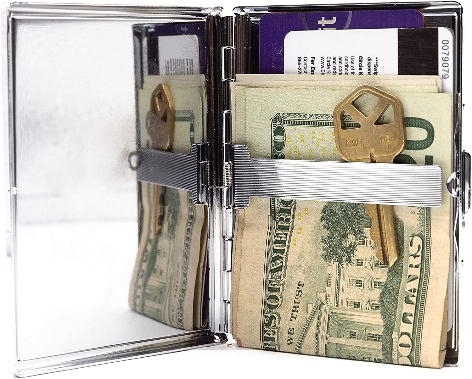 Set of 2 Metal-Plated 100s Ultra Compact Cigarette Case With Insert (Vintage Snake Tease)