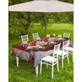 thumbnail image 2 of Christmas Tablecloth with Umbrella Hole and Zipper Christmas Dogs in The Basket Outdoor Tablecloths 60x84 Table Cloths Holly Berry Red Door Patio Table Cloth Cover for Holiday Party Yard Garden Cafe, 2 of 4