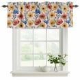 thumbnail image 2 of Spring Floral Valances for Windows, Red Yellow Blue Summer Botanical Light Filtering Kitchen Curtains, Rod Pocket Window Valance Curtains for Living Room Bedroom, 54" W x 18" L, 2 Panels, 2 of 9