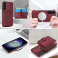 thumbnail image 4 of Decase for Samsung Galaxy A14 5G Flip PU Leather Back Cover with 2-in-1 Detachable Magnetic Wallet with 5 Card Slots Compatible Mag-Safe and RFlD Blocking Kickstand and Wireless Charging,Winered, 4 of 6
