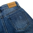 thumbnail image 5 of KIDSCOOL SPACE Girls Slim Jeans,Ripped Wide-leg Denim Pants,Deep Blue,11-12 Years, 5 of 6