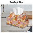 thumbnail image 7 of COEQINE Rectangle Facial Tissue Holder Dispenser PU Leather Facial Tissue Organizer Case for Bathroom, Kitchen, Bathroom, Outdoor, Car, 7.95"X4.92"X4.52", Hippie Flower Daisy Orange, 2 Pcs, 7 of 7