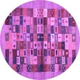 thumbnail image 1 of Ahgly Company Indoor Round Abstract Purple Contemporary Area Rugs, 5' Round, 1 of 4