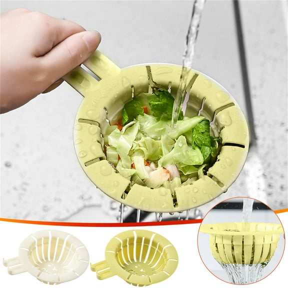 Kitchen Sink Strainer Set 3-Pack, 13.5x11x4cm Plastic Food Waste Catcher with Handles, Dishwasher Safe Drain Filter Screen for Vegetable Washing and Hair Blockage