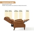thumbnail image 5 of Vegan Leather Manual Recliner Set of 2 Roll Arm Nailhead Wood Leg Living Room Camel, 5 of 8