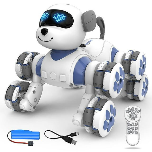 EIRGNGXQ Jouets Interactifs pour Chats Robots, Jouets Robots Programmables Intelligents Électroniques Cadeau, Jouet Voiture Télécommandée pour Garçons et Filles