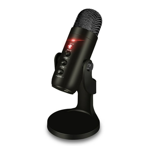 USB Microphone Computer PC Mic Cardiod Pick-up Condenser with Stand Plug and Play Compatible with Windows MacOS for Meeting Streaming Singing Recording Podcasting Gaming