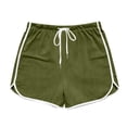 thumbnail image 7 of MYAOYI Women's Summer Casual Athletic Shorts, Ribbed Drawstring Elastic Waist Contrast Trim Lightweight Soft Running Beach Shorts for Women, 7 of 7