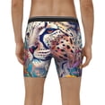 thumbnail image 2 of Men's Boxer Briefs, Vibrant Leopard In Flowers Soft and Breathable Mens Underwear Boxer Briefs With Widen Waist, 2 of 5