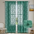 thumbnail image 4 of XmhyTop-A Vintage Lace Curtains Panels, 150*100cm Green Sheer Curtains 2 Pack, Vintage Embroidered Sheer Drapes, Rod Pocket Design, Ideal for Bedroom, Living Room, 4 of 6