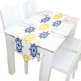 thumbnail image 5 of EREHome Chemin de Table Gouvernail Jaune et Bleu Décoration de Table Maison 13x70 Pouces, 5 of 5