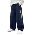 thumbnail image 3 of Tranfacy Boys 5-15 Years Fall Pants Sports Sweatpants Elastic Waist Large Pockets Casual Trousers, 3 of 5
