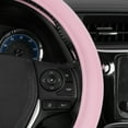 thumbnail image 4 of BDK Ultra Soft Comfy Grip Leather Steering Wheel Cover - Universal Size 14.5 15 15.5 Inch (Baby Pink), 4 of 6