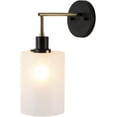 thumbnail image 5 of Mark&Day Wall Sconces, Ernstbrunn Global Black 1-Light Plug-in Hardwire Wall Sconce Lighting for Bedroom Hallway Kitchen, Powder Coated Plated Frosted Wall Lamp, Bulb not Included (15"H x 6"W x 10"D), 5 of 9