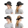 thumbnail image 3 of Deago Sun Hats for Women Outdoor UV Protection Wide Brim Sun Hat Foldable Summer Ponytail Cap Convertible Zip-Off Beach Hat Visor (Black), 3 of 9