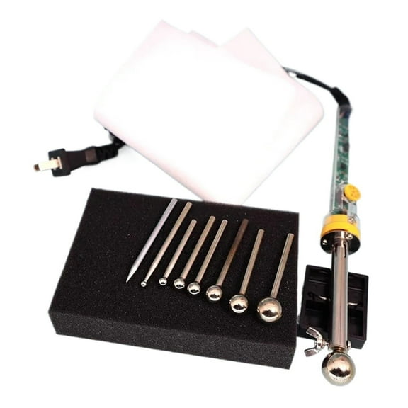 DIY Fabric Flower Making Tools Set,200-450 Adjustable Temperature Soldering Iron 8 Pieces Stainless Steel Tips