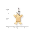 thumbnail image 2 of 14k Two Tone Gold Small Boy with Hat on Right Engravable Charm, 2 of 2