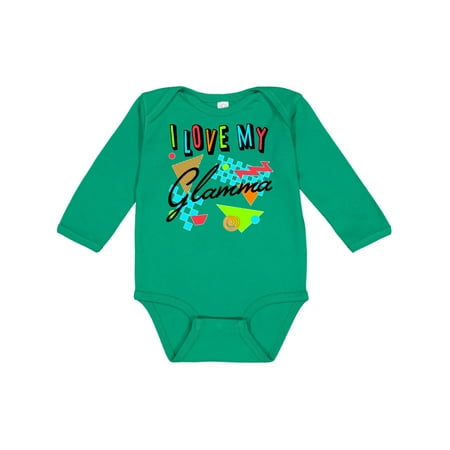

Inktastic I Love my Glamma- 80s retro style Gift Baby Boy or Baby Girl Long Sleeve Bodysuit