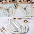 thumbnail image 3 of Cloth Napkins Set of 8 - 20x20 Inches, Grey Striped Washable Reusable Table Napkins, Blue Geometric Line Stripes Farmhouse Soft & Absortbent Dining Napkin for Party Wedding Hotel Restaurant, 3 of 9