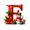 F, variant on Coollooc 26 Alphabet Ornaments for Christmas Tree, Candy Cane Initial Letter Pendant with Berries Pattern, Mini Monogram Hanging Decorations for Party Gifts DIY Decor(A,B)