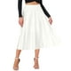 thumbnail image 1 of Falda midi plisada metálica con cintura elástica para mujeres INSPIRE CHIC XS blanca, 1 of 6
