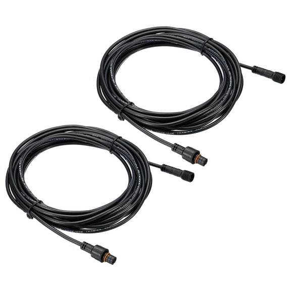 Uxcell 16.4Ft 2 Pin 22AWG Extension Cable Wire with Male and Female, Black 2Pcs