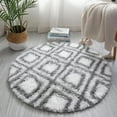 thumbnail image 2 of Living Room Rug, Plaid Round Bedroom Soft Mat Artificial Rugs Washable Rug Plush Fuzzy living Room Furniture Spring Decor Gifts for Housewarming for Dorm Nursery Kids Rug Decor Aesthetic, 31x31IN, 2 of 2