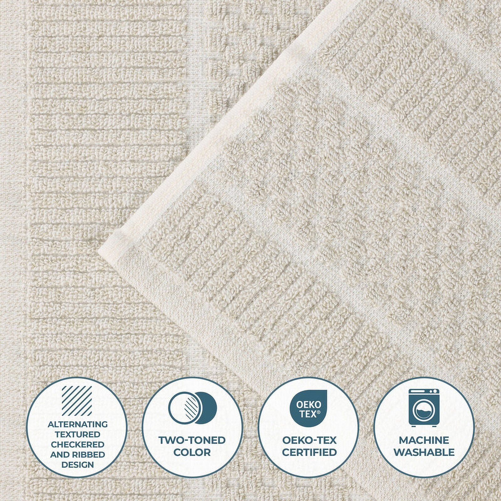 Superior Naples Viscose Cotton Blend Medium Weight Bath Sheets, Set of 2, Beige