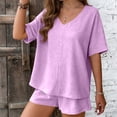 thumbnail image 2 of CLOISE 2 Piece Sets for Women Casual Short Sleeve Plus Size Matching Sets Oversized Outfits T Shirts Shorts Vacation Clothes, 2 of 8