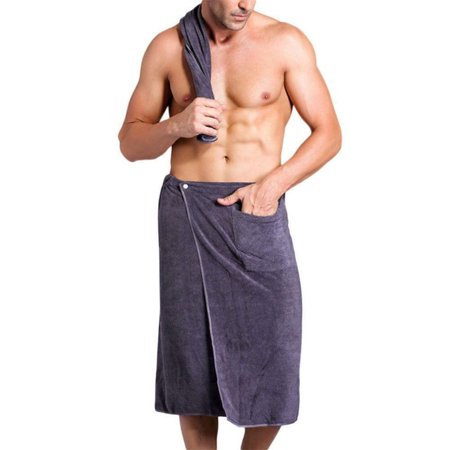 SPA Bath Mens Shower Wrap Towel Cotton Blanket Swim Beach bath Towel Pocket