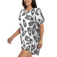 thumbnail image 3 of Womens Pajama Sets With Pocket, Light Bulb vintage black Lounge Sets Short Sleeve Sleepwear PJ Sets for Women, 3 of 6